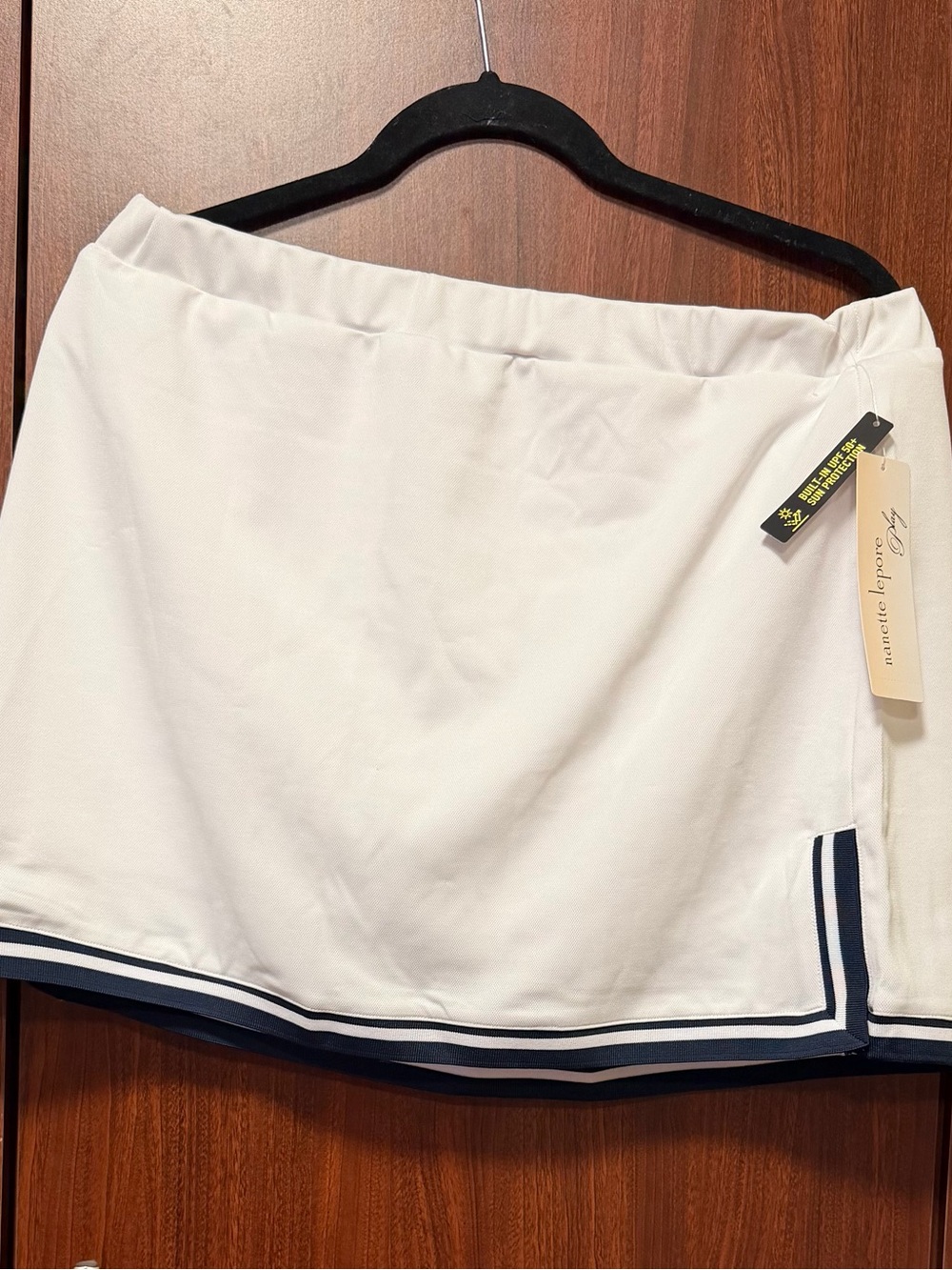 Nanette Lepore White Skort with Navy Trim